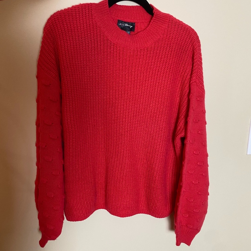 Pink Sweater with Bubble Sleeves